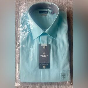 Van Heusen Men's Aqua Dress Shirt 17 34/35